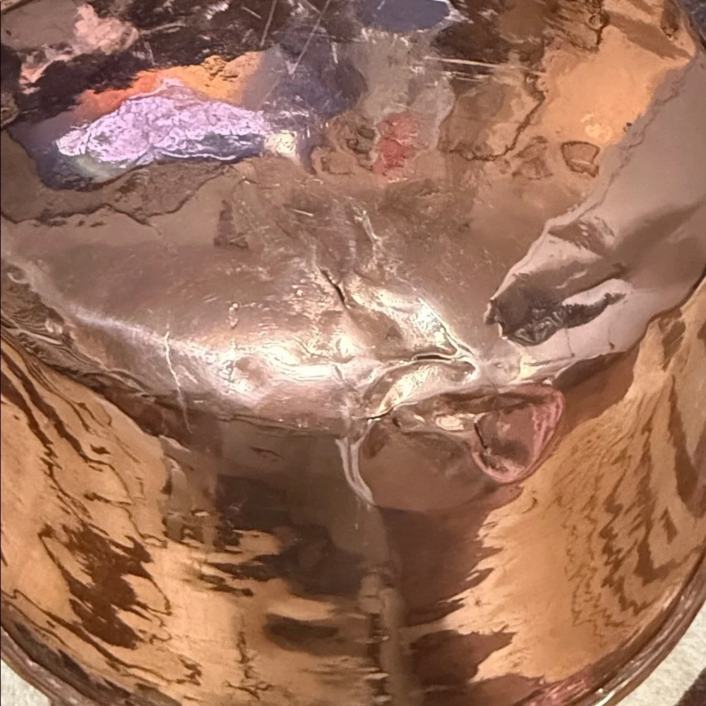 Vintage Handmade Solid Copper Two-Handle Bowl